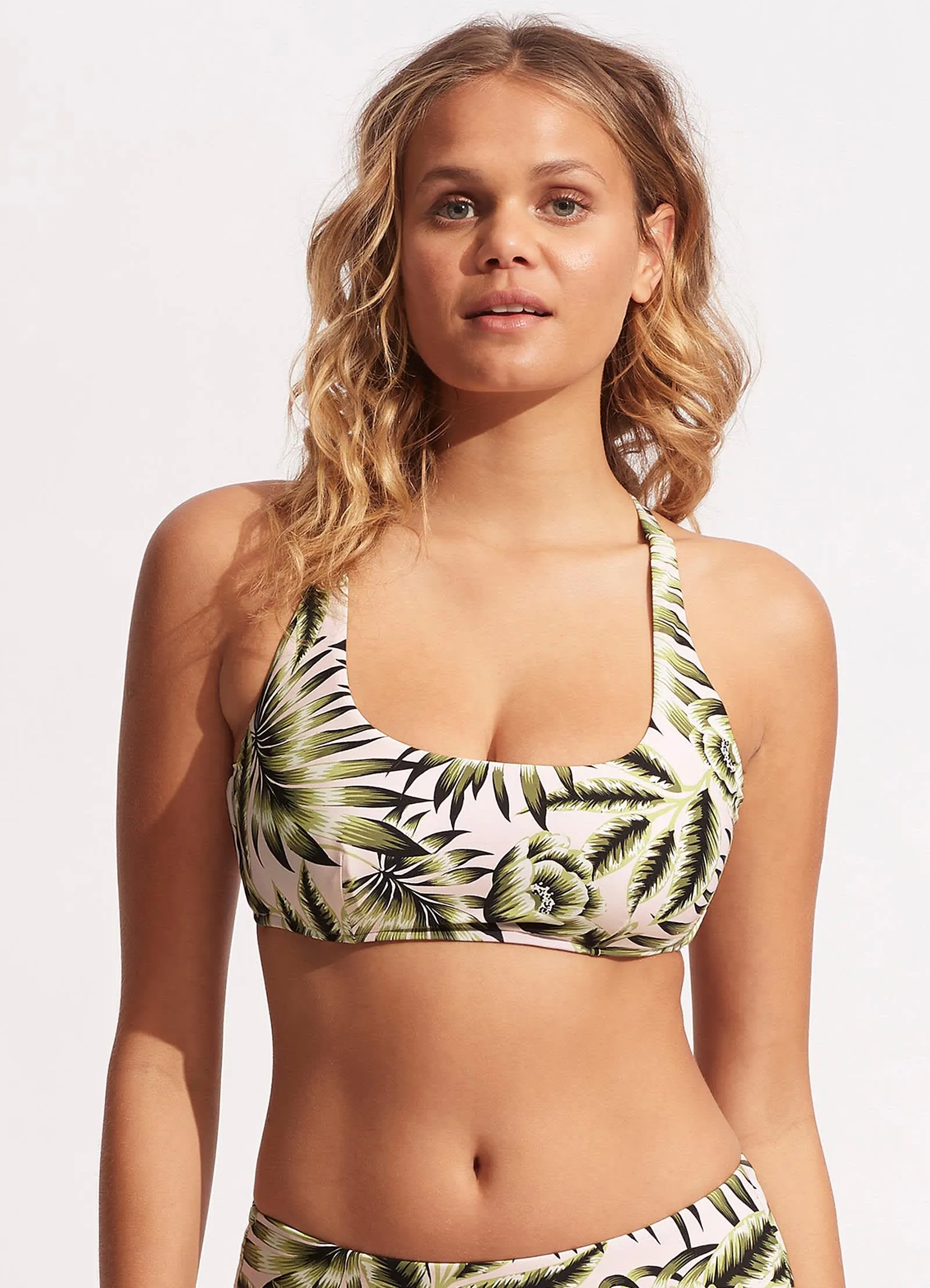 Island In The Sun DD Scoop Neck Halter - Avocado