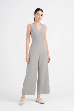 Jayla V-Neck Jumpsuit in Gainsboro Grey