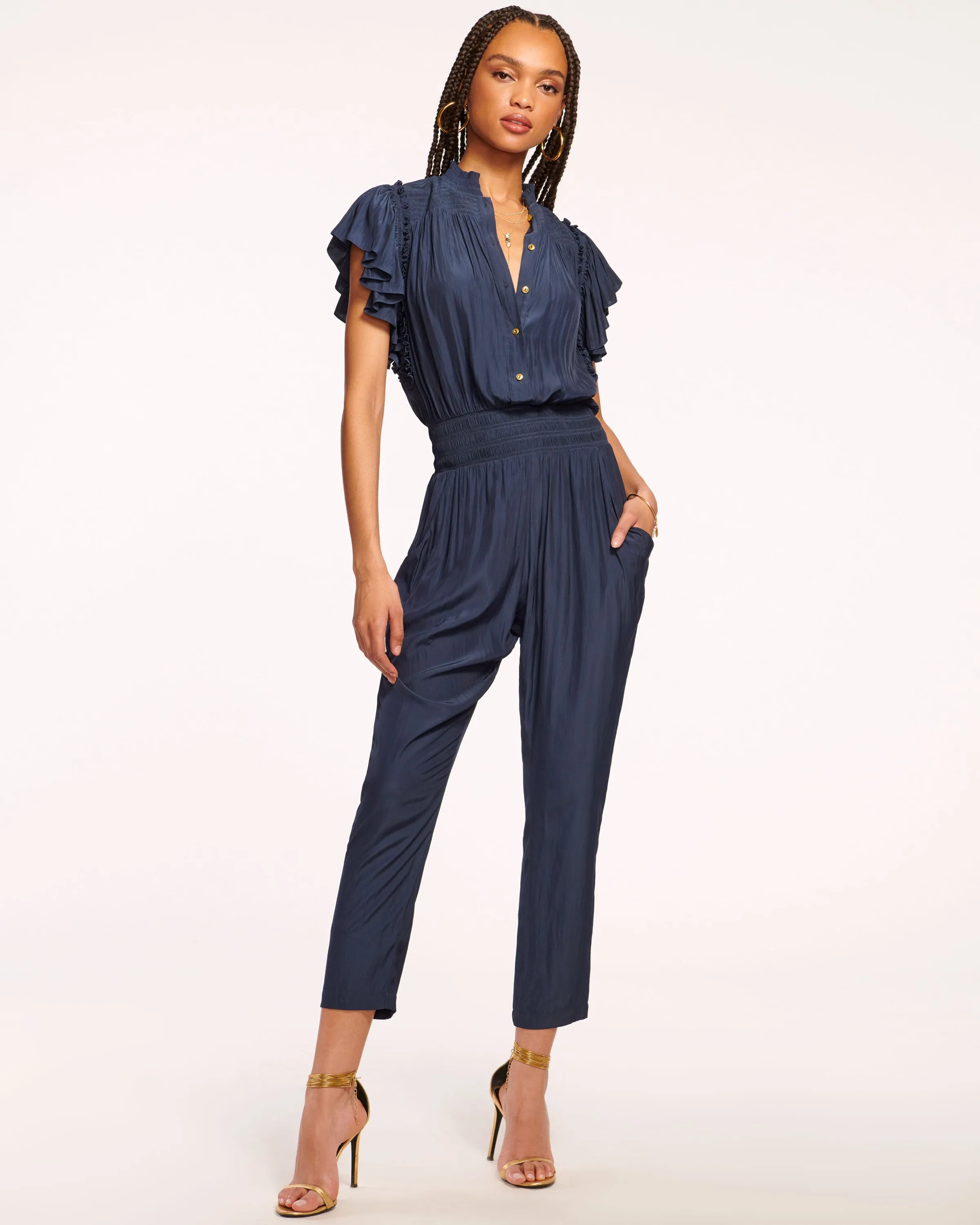 Lane Smocked Jumpsuit