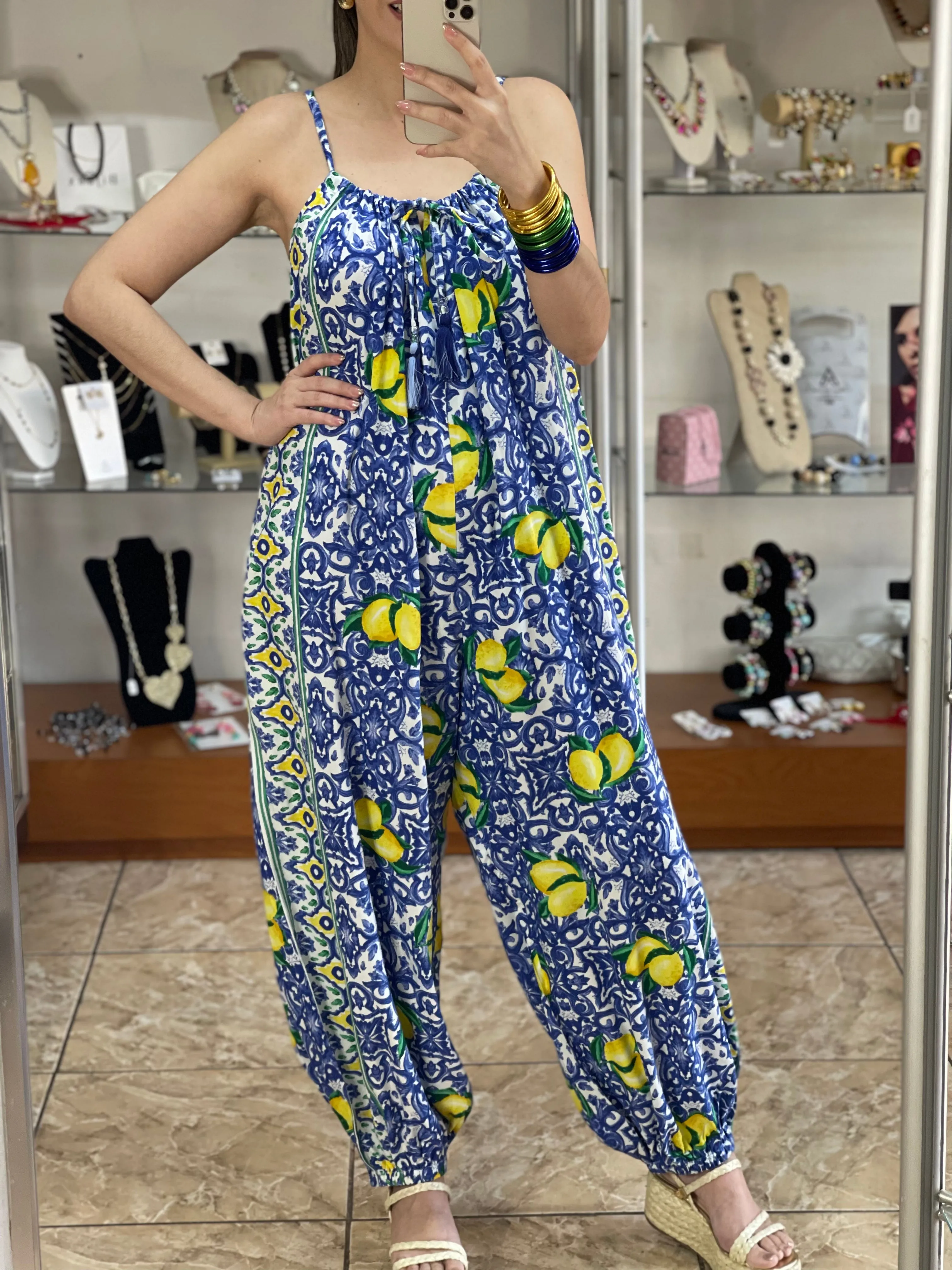 Lemon Mosaic Jumpsuit