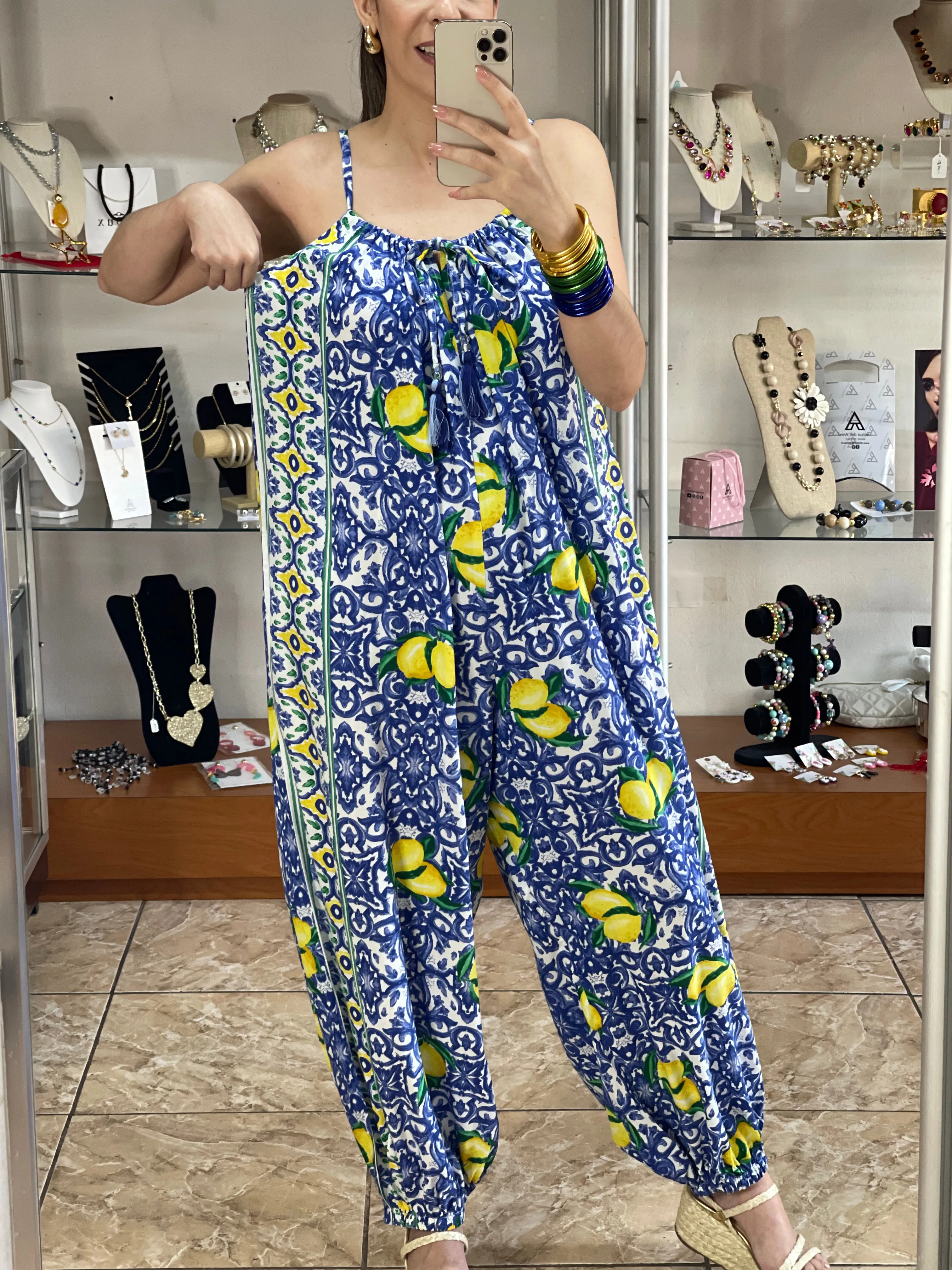 Lemon Mosaic Jumpsuit