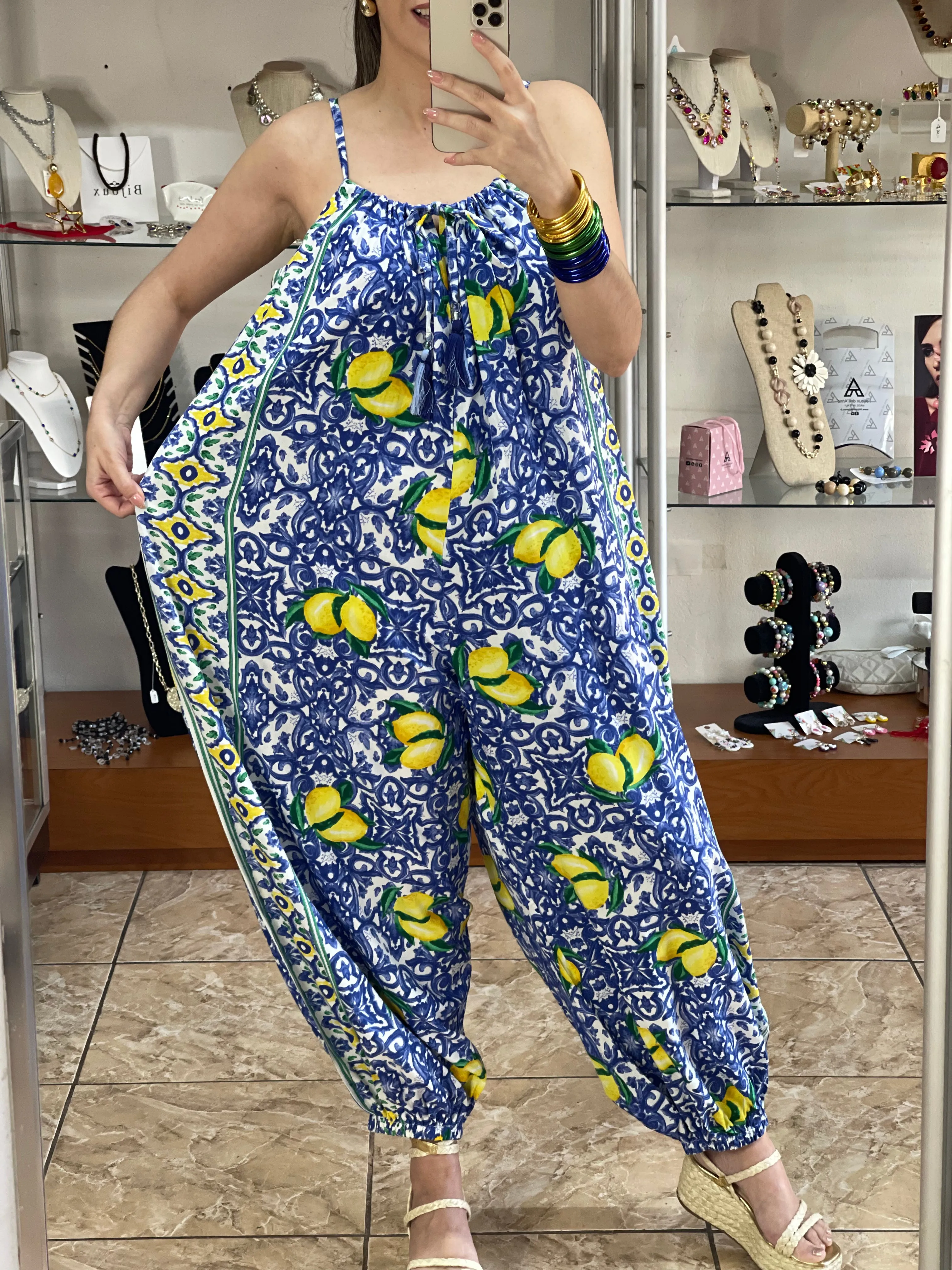 Lemon Mosaic Jumpsuit