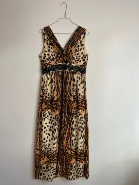 Leopard Print 60s Evening Gown