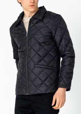 Light Padded Zipper Closure Jacket - Black