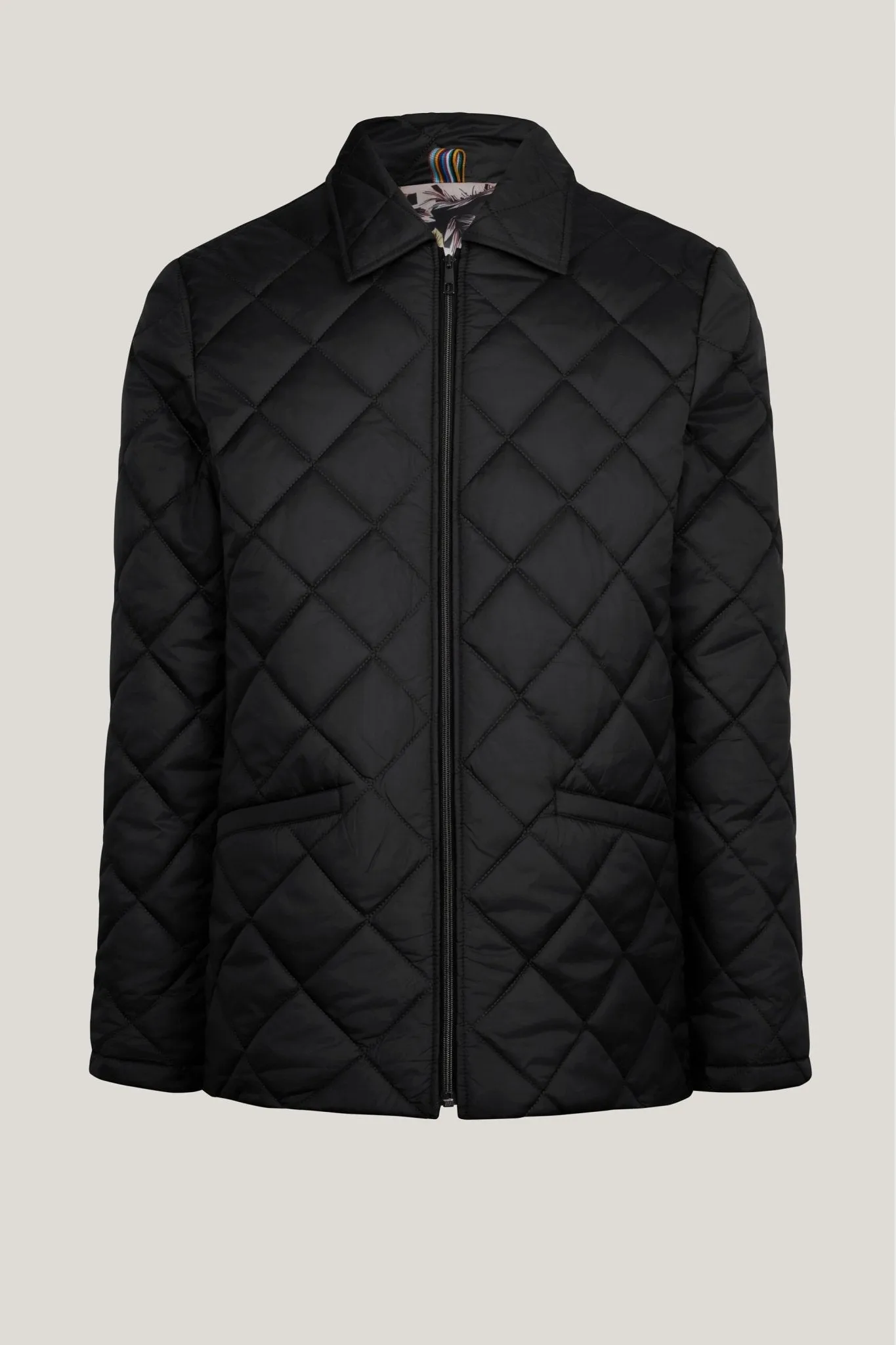 Light Padded Zipper Closure Jacket - Black