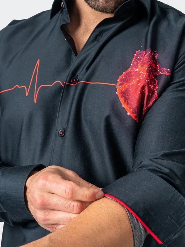 Maceoo Shirt Fibonacci Heartbeat | Black