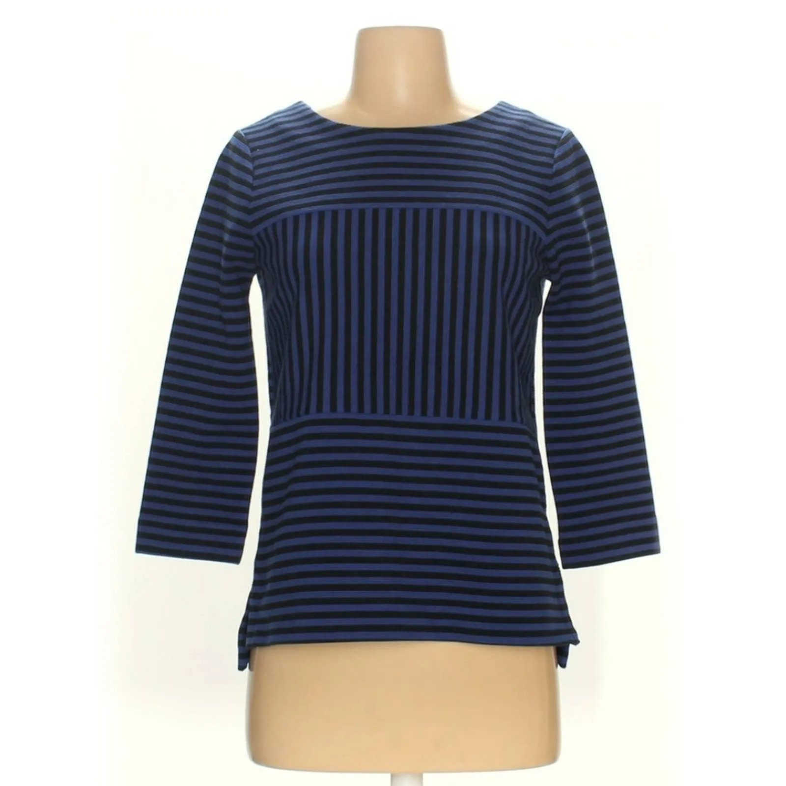 Madewell Gallerist Ponte Top Blue Black Stripe