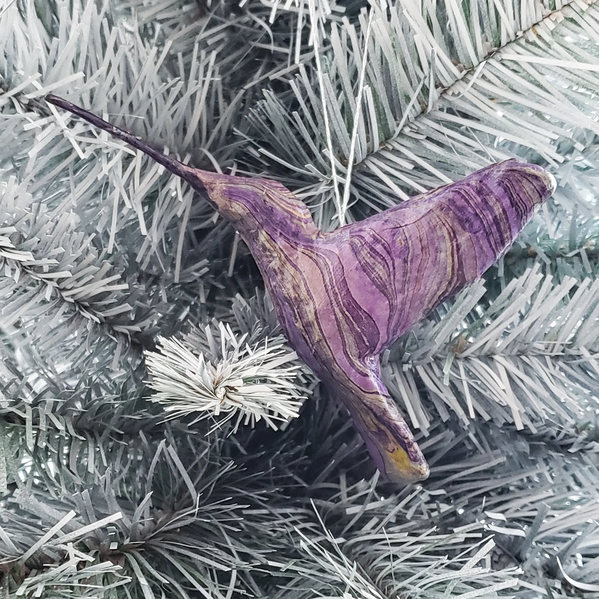 Marbled Hummingbird Ornament by Pat K. Thomas