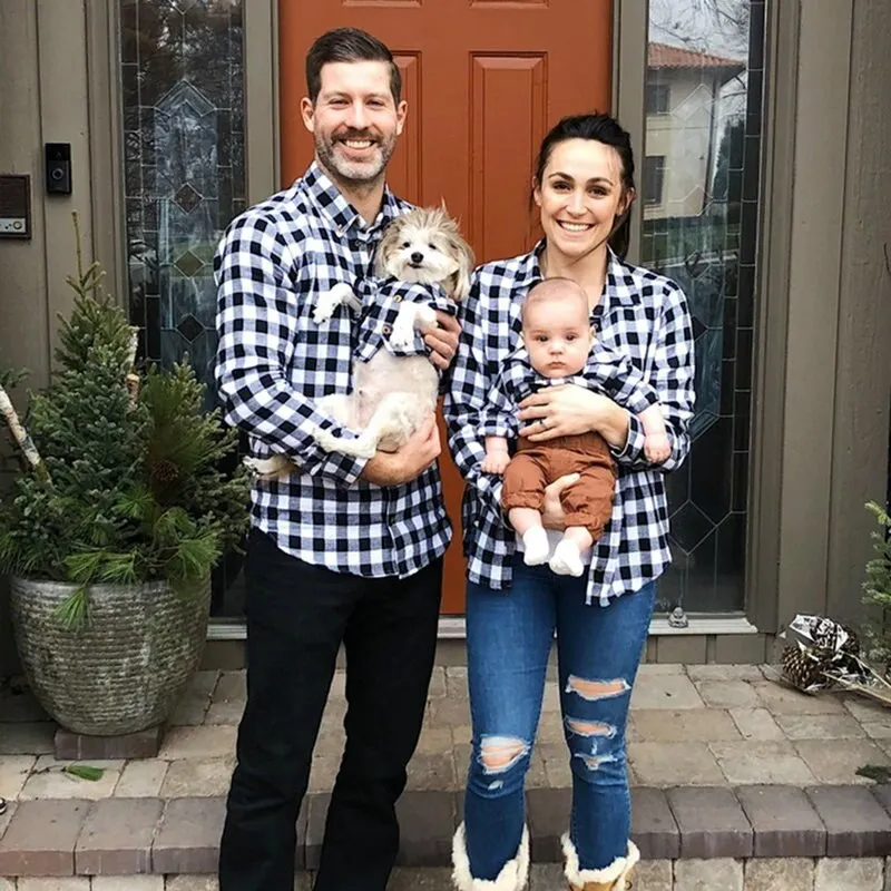 Matching Family Outfit - Plaid Shirts for Mummy, Daddy, Baby and Pet