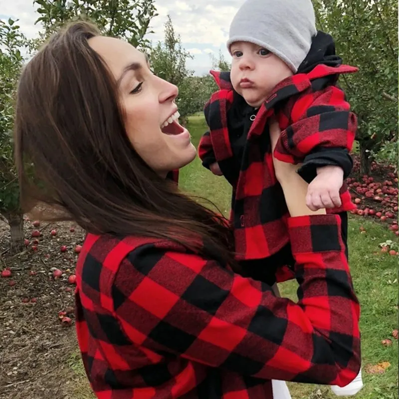 Matching Family Outfit - Plaid Shirts for Mummy, Daddy, Baby and Pet