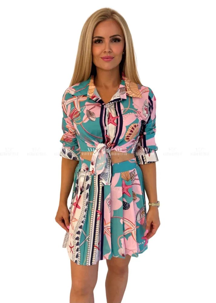 Melinda Multicoloured Shirt & Skirt Set