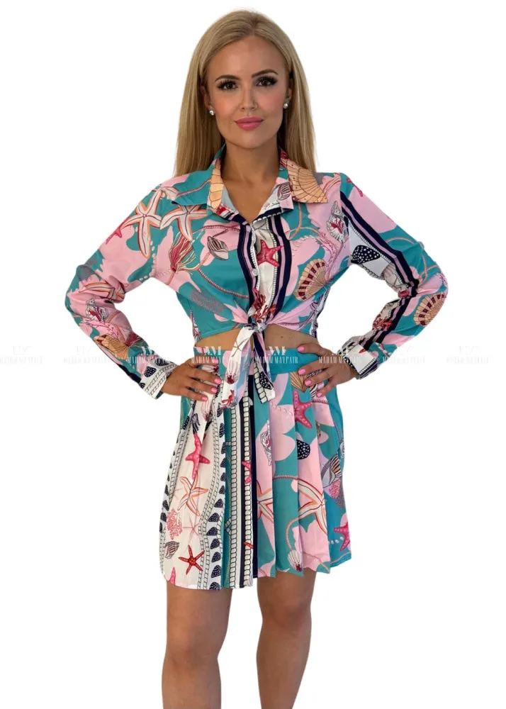 Melinda Multicoloured Shirt & Skirt Set