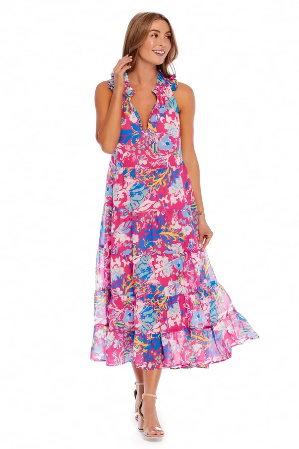 Mudpie Indy Pink Floral Dress