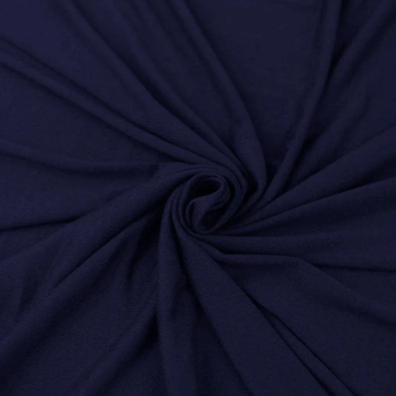 Navy 10oz Cotton Spandex Jersey Fabric - High-Quality Stretch Fabric for Apparel & Crafts