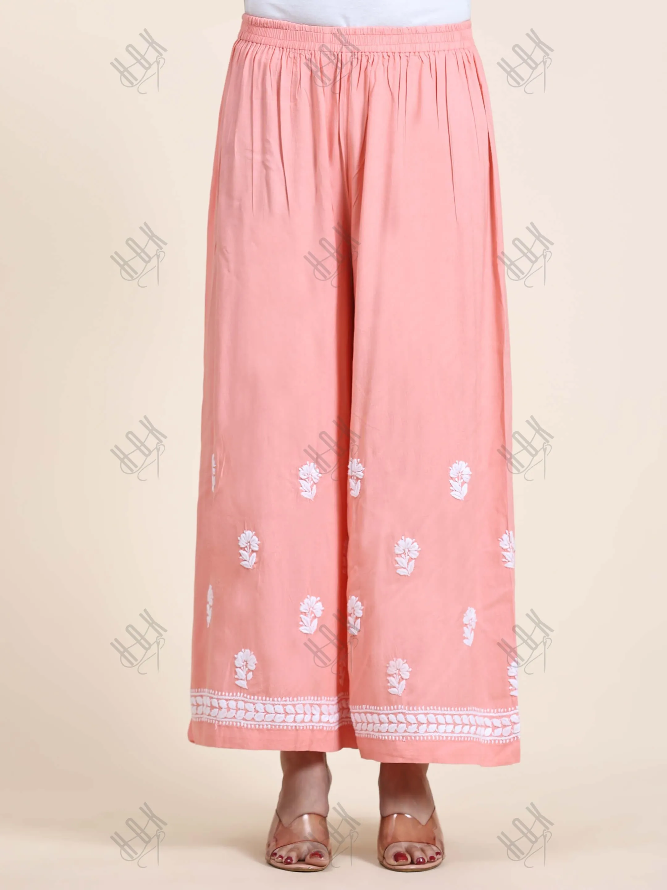 Noor Chikankari CO-ORD Set In Rayon for Women In Peach