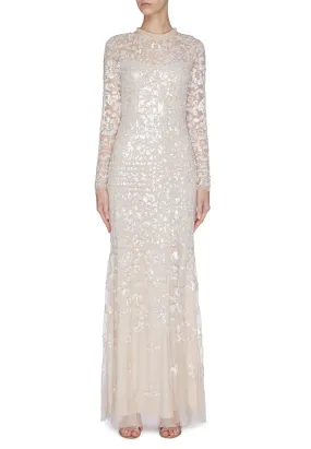 Nude Tempest Tonal Sequins Gown