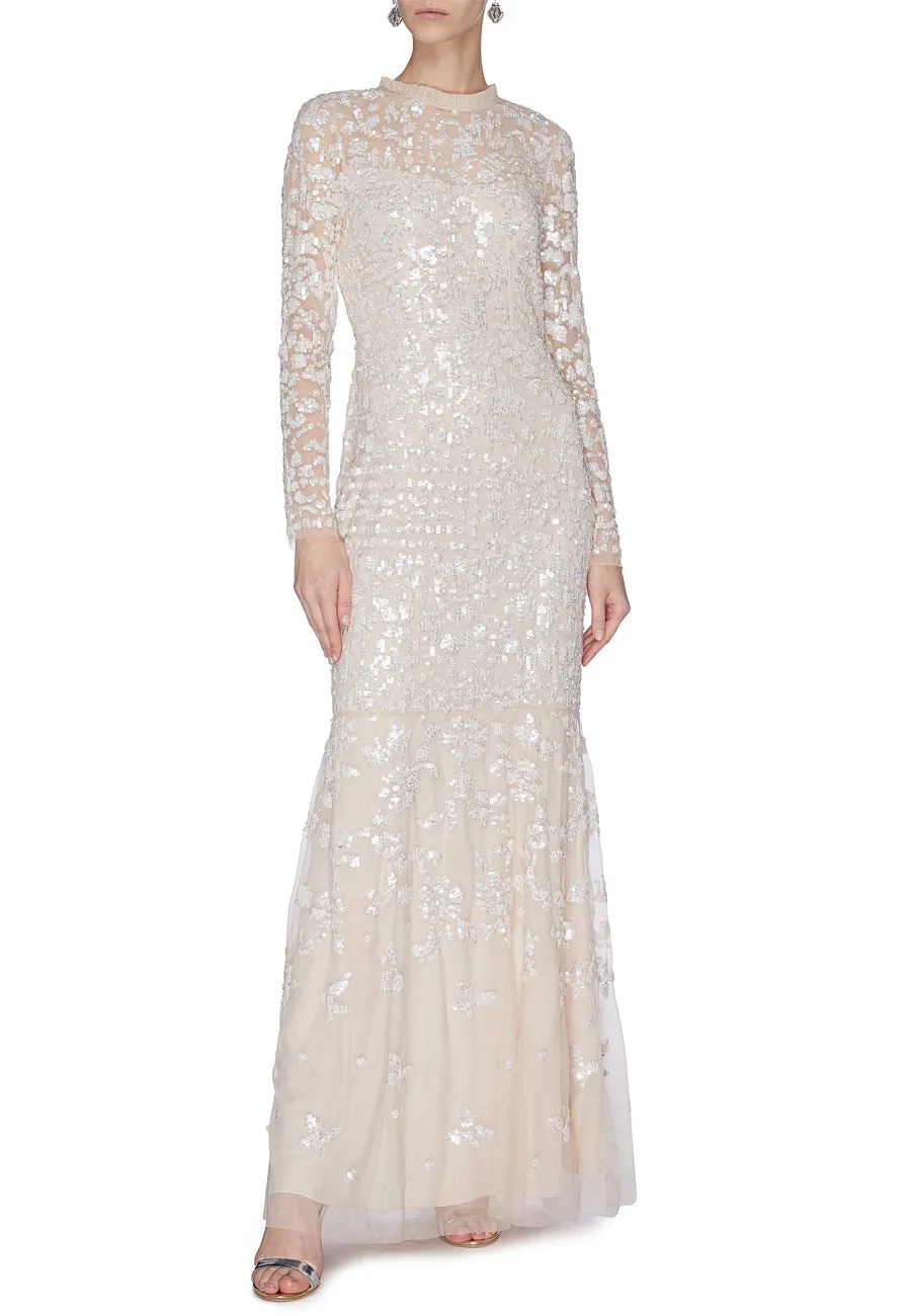 Nude Tempest Tonal Sequins Gown