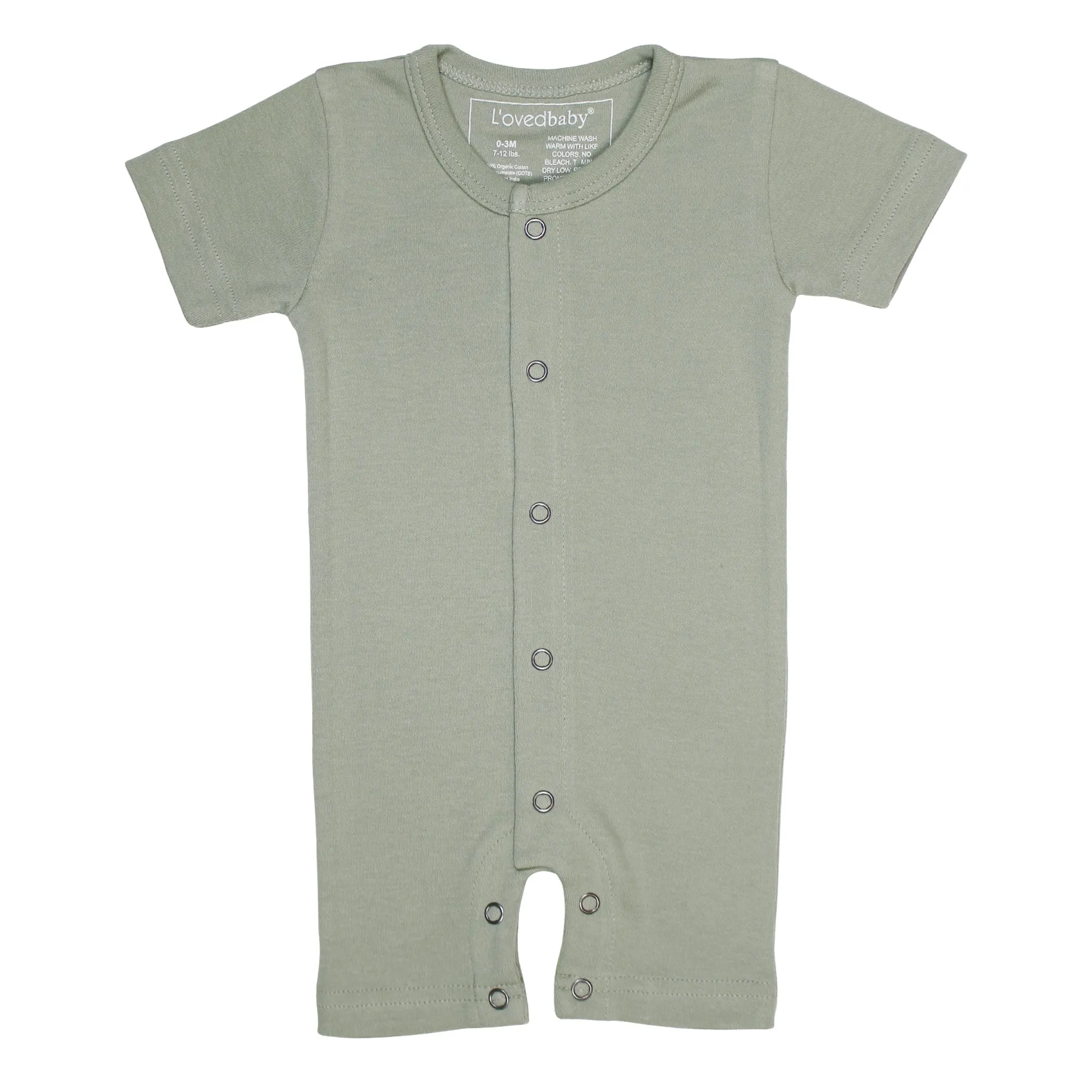 Organic S/Sleeve Romper - Fern & Flower Solids