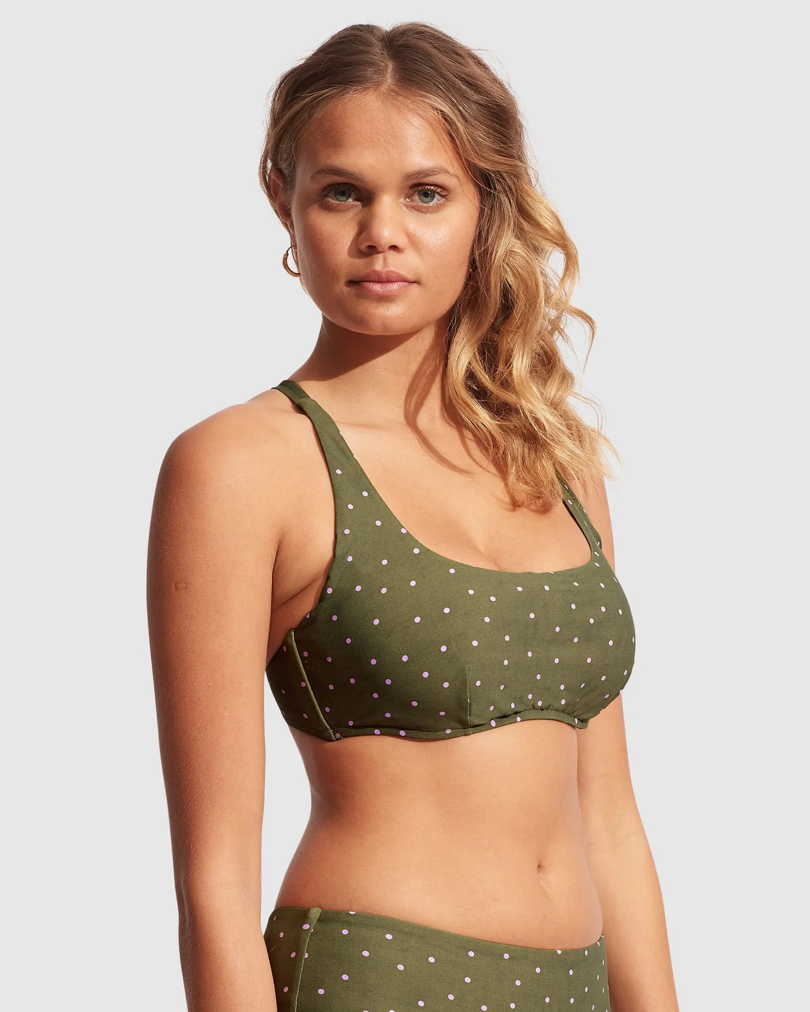 Paradise Garden DD Scoop Neck Halter - Avocado Spot