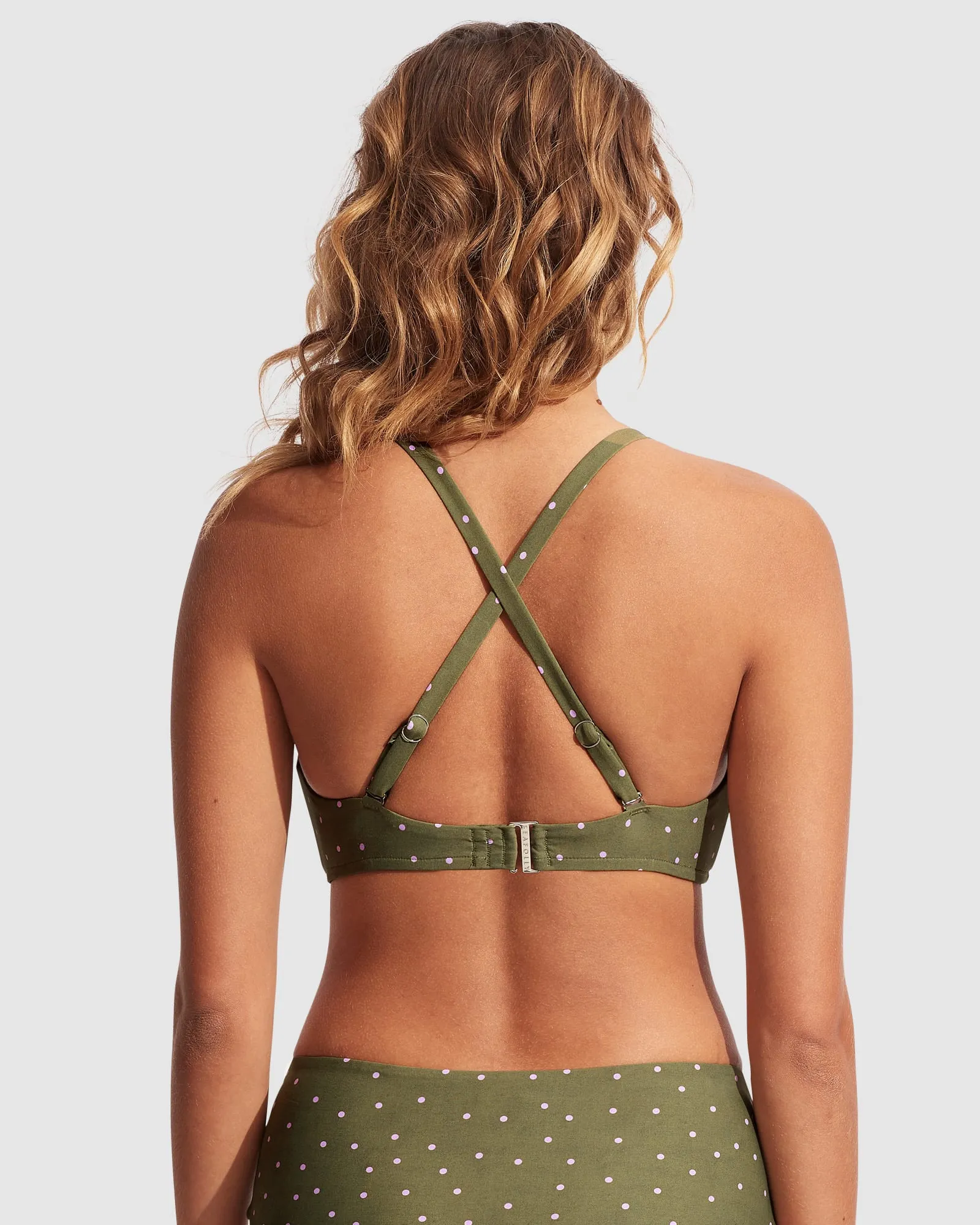 Paradise Garden DD Scoop Neck Halter - Avocado Spot