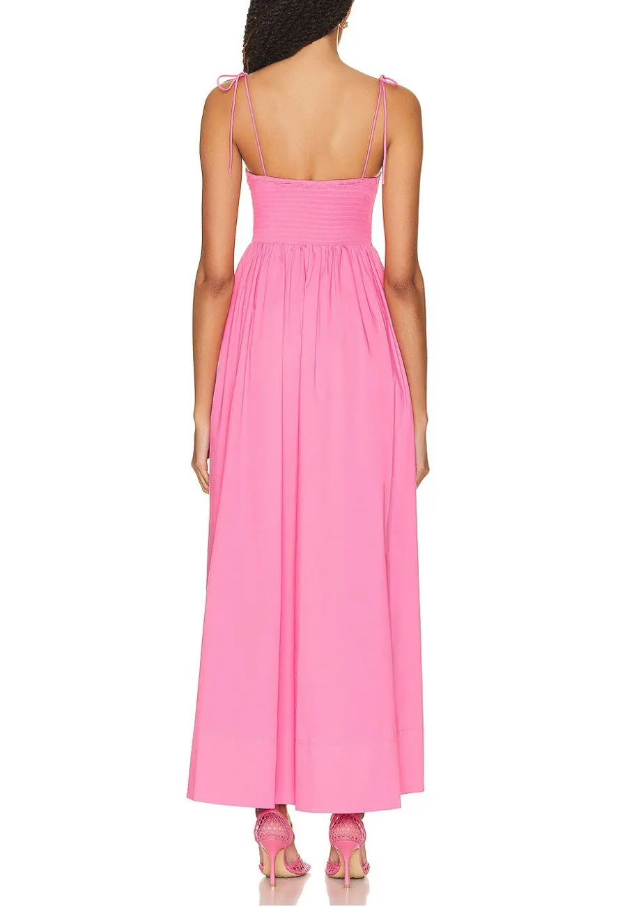 Pink Tie Strap Landry Maxi Dress