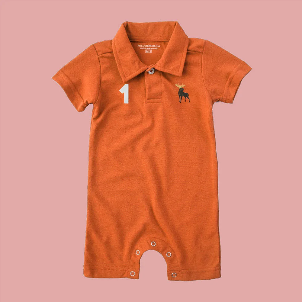 Polo Republica Moose-1 Printed Design Short Sleeve Baby Romper