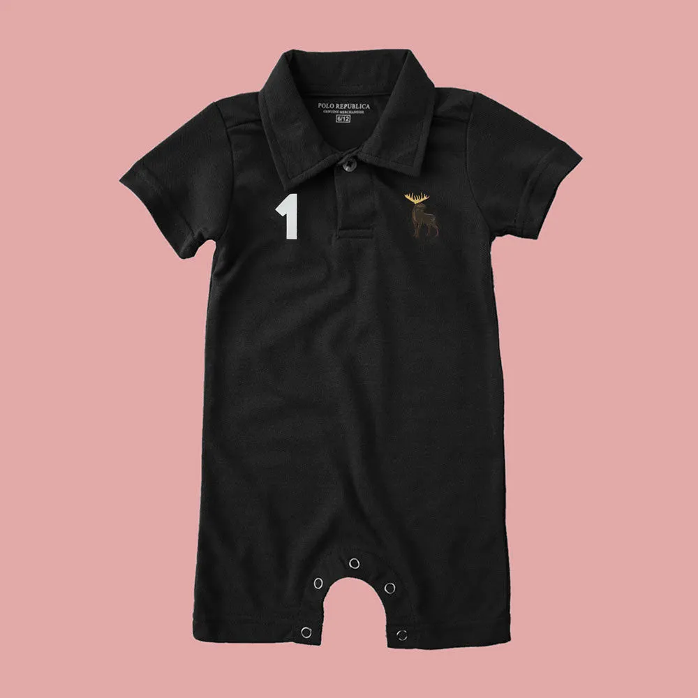 Polo Republica Moose-1 Printed Design Short Sleeve Baby Romper