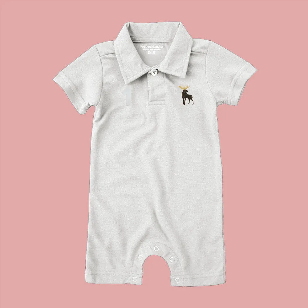 Polo Republica Moose-1 Printed Design Short Sleeve Baby Romper