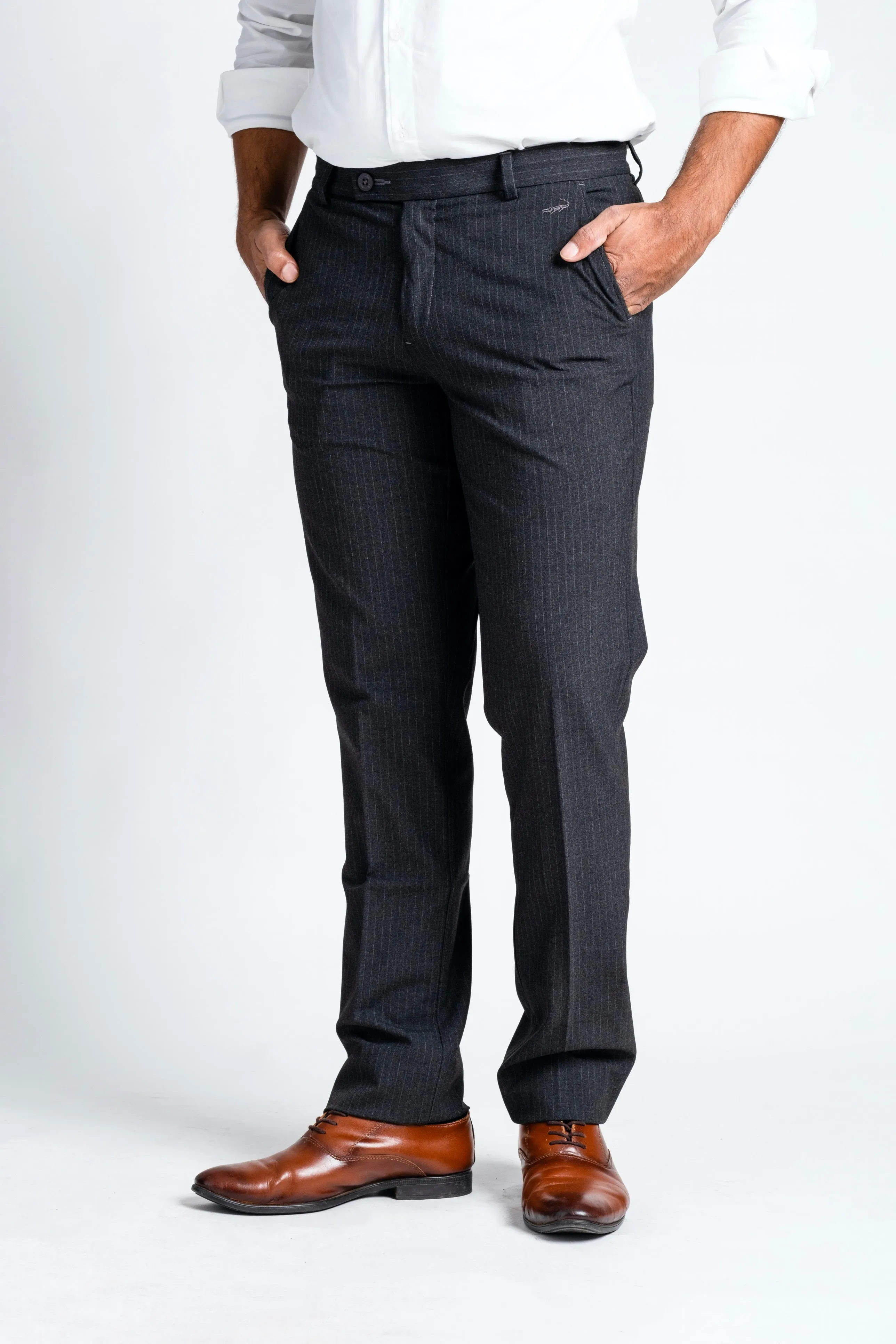 Slim Fit -Formal Trouser - Black Inck