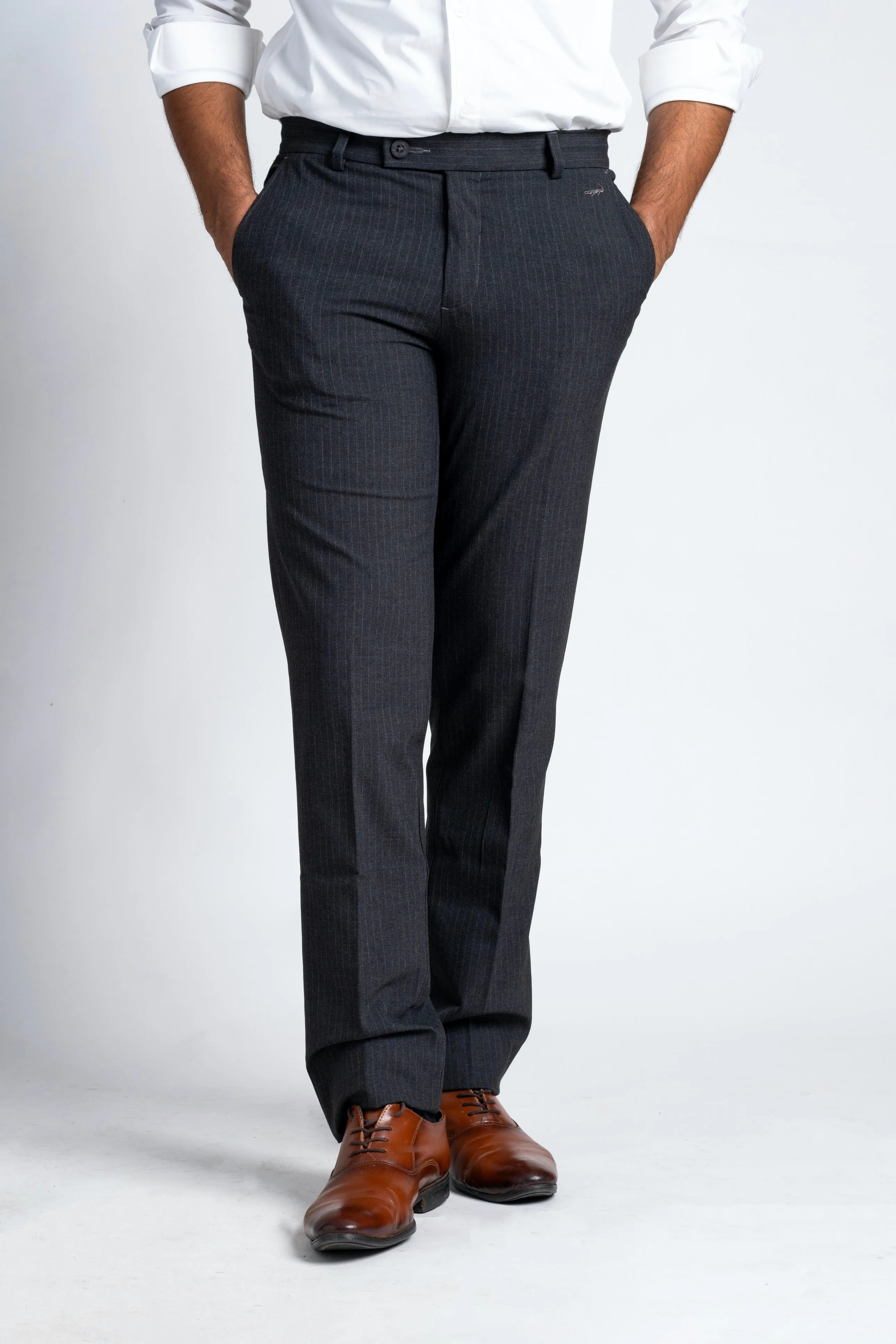 Slim Fit -Formal Trouser - Black Inck