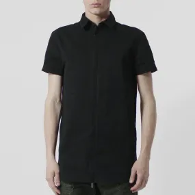 Unknown Alacrity S/S Black Two Way Zipper Down Shirt