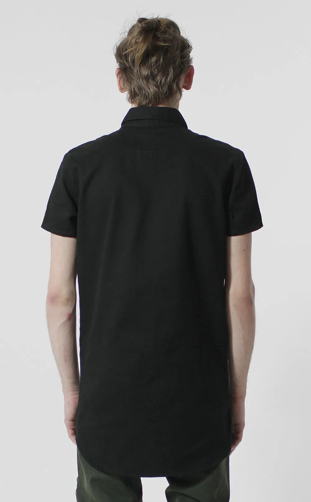 Unknown Alacrity S/S Black Two Way Zipper Down Shirt