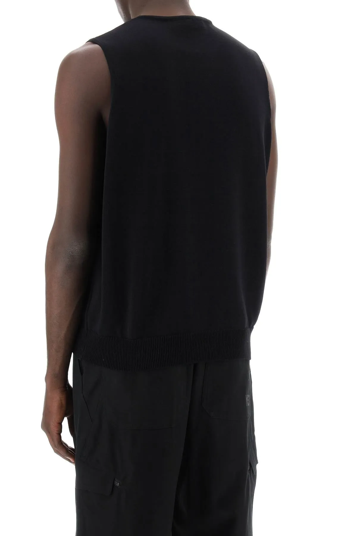 Y-3 knitted logo vest in seven